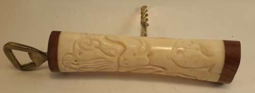 Tusk Carved  bottle opener and Cork screw