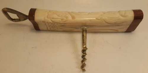 Tusk Carved  bottle opener and Cork screw