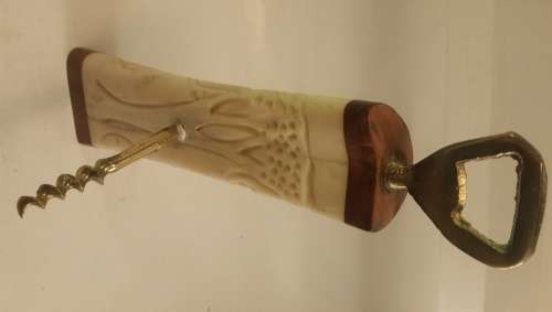 Tusk Carved  bottle opener and Cork screw