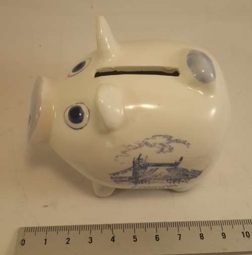 A Porcelain  Piggy Bank from London