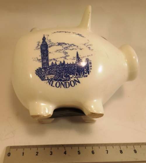 A Porcelain  Piggy Bank from London
