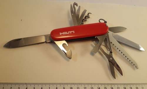 Victorinox - Ranger- Swiss Army Knife Good Condition With Red scales Hilti Logo