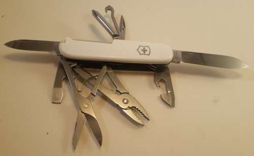 Victorinox -Deluxe Tinker Swiss Army Knife White   Scales
