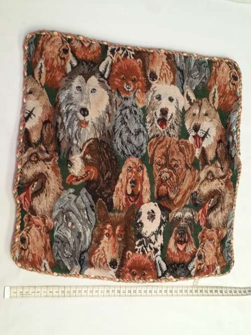 Cushion Cover 40 x 40 Machine Woven Tapestry with Dogs Motiv