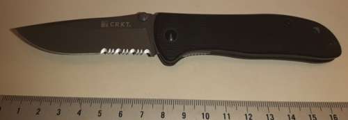 CRKT Pocket knife Drifter With Belt Clip Blade 6460s Lock Blade Half Serated
