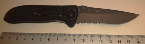 CRKT Pocket knife Drifter With Belt Clip Blade 6460s Lock Blade Half Serated