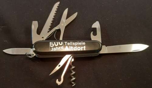 Victorinox Swiss Army knife (Huntsman) with Black Scales and Logo