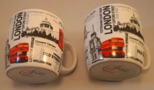 London Coffee or Tea Muggs two pc 7 cm Hight width 7 cm as per pictures