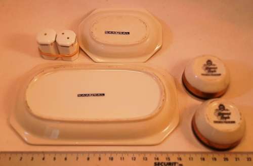 Small Plate Plus two egg cups Small plate holder for Salt and Pepper SAA