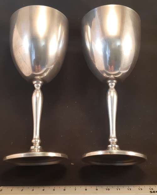 Silver Plated Goblets two pc H16.5 CM  W 7 CM