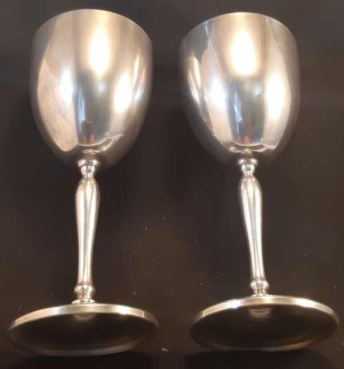 Silver Plated Goblets two pc H16.5 CM  W 7 CM