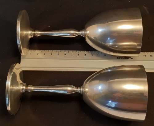 Silver Plated Goblets two pc H16.5 CM  W 7 CM