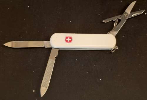 Swiss Army Knife  Wenger- Esquire white Scales with Logo