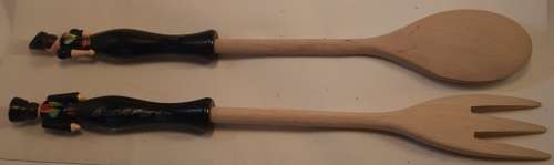 Salad serving set as per pictures wood from Budapest
