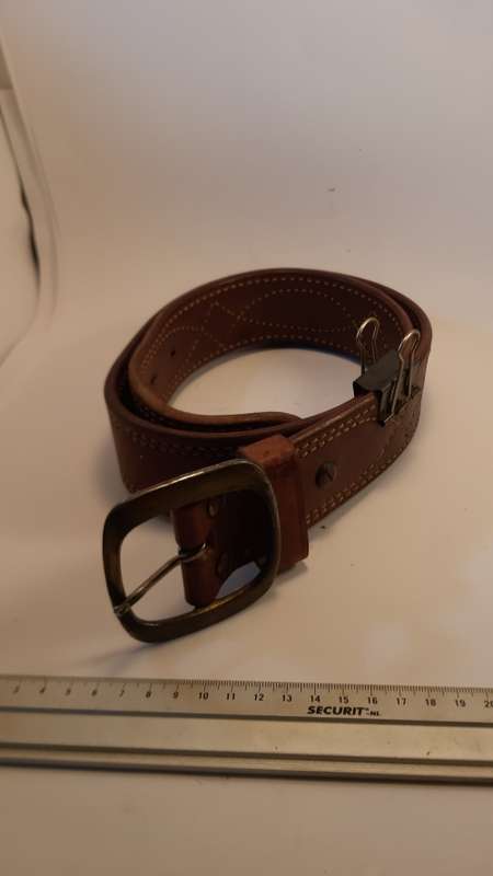 DOUBLE LEATHER BELT El Paso Brown Basket Weave size on belt size on 36 inch