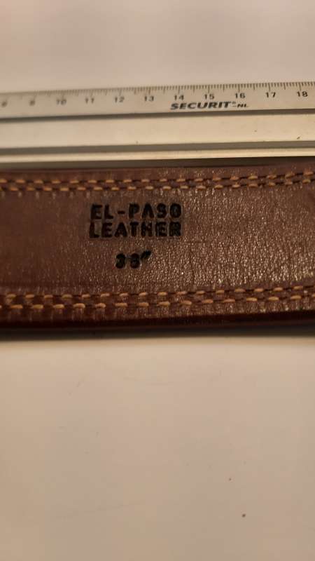 DOUBLE LEATHER BELT El Paso Brown Basket Weave size on belt size on 36 inch
