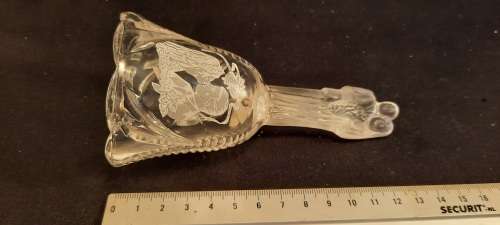 Hand held Lead Crystal Wedding Bell H13 cm by 6cm