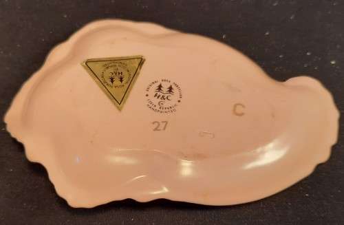 Spoon Rest Original Rosa Porcelain Gold rim made in Czechia size  length 9 cm breath 8cm