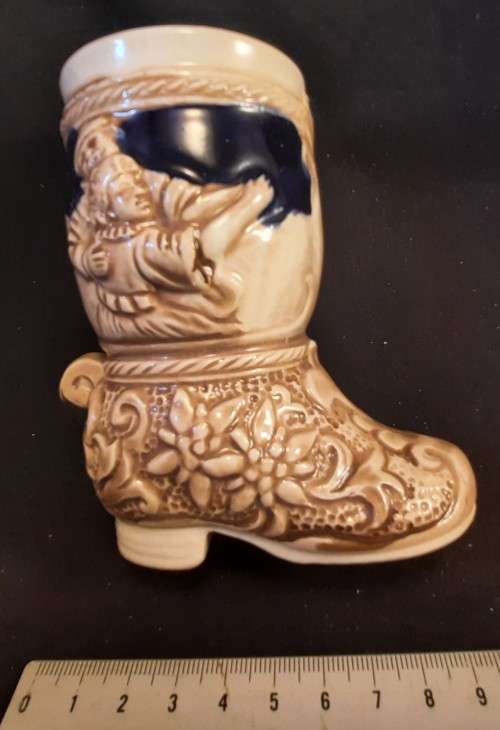 Stein Cowboy boot mug  made in Germany Hight 11 x 9.5 cm