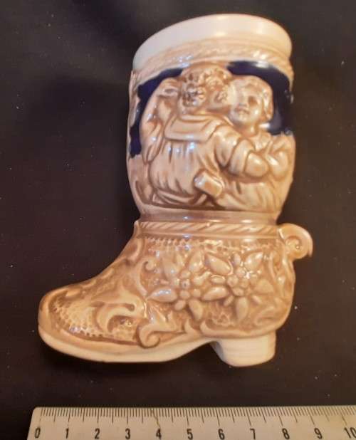 Stein Cowboy boot mug  made in Germany Hight 11 x 9.5 cm
