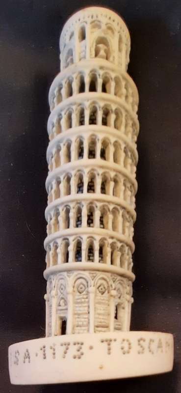 Tower of Pisa Souvenir can be used as candle holder Hight 14.5 width 7 cm