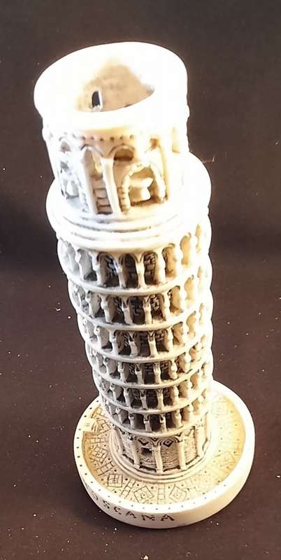 Tower of Pisa Souvenir can be used as candle holder Hight 14.5 width 7 cm