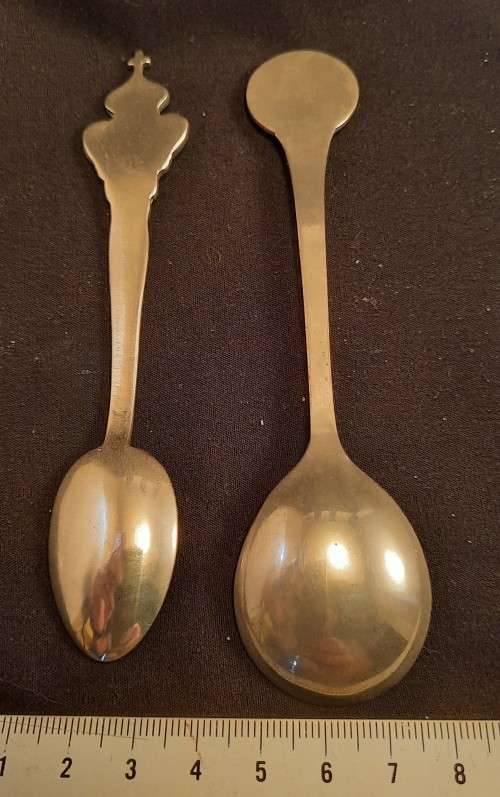 Collectable  Spoons with Chicken inlay Portugal and  Huis en Haard .Hearth and Home