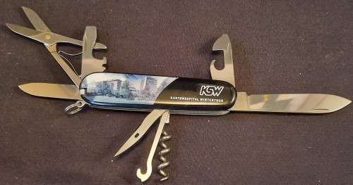 Swiss Army Knife (Climber) Victorinox Black scales with Kantonsspital Winterthur KSW Logo