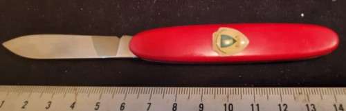 Victorinox Swiss Army Knife -Sentry Red Scales with Logo Green wood primary school