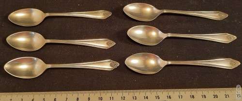 vintage Set 6 tea spoons silver plated epns