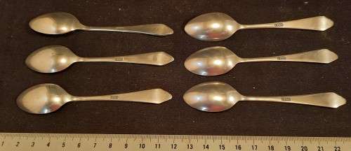 vintage Set 6 tea spoons silver plated epns