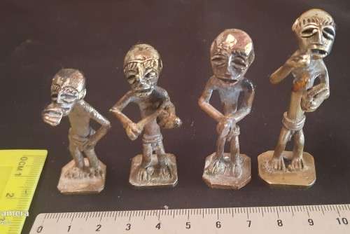 AFRICAN HAND CAST BRASS FIGURES -  SMALL MEN