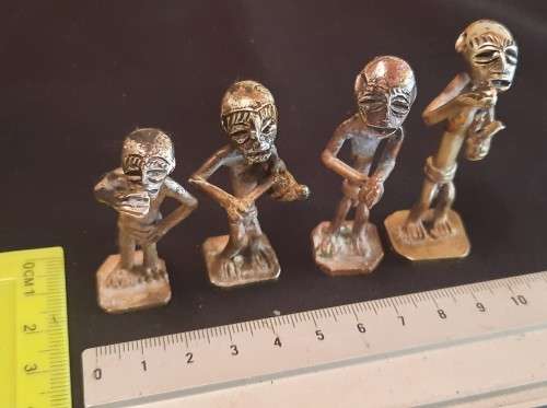 AFRICAN HAND CAST BRASS FIGURES -  SMALL MEN