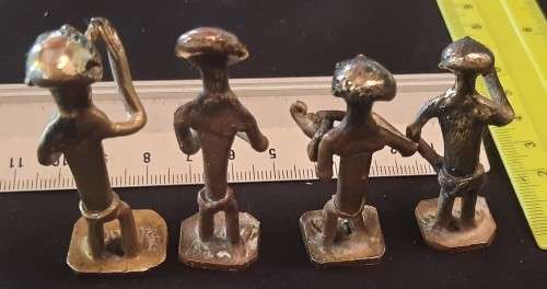 AFRICAN HAND CAST BRASS FIGURES -  SMALL MEN