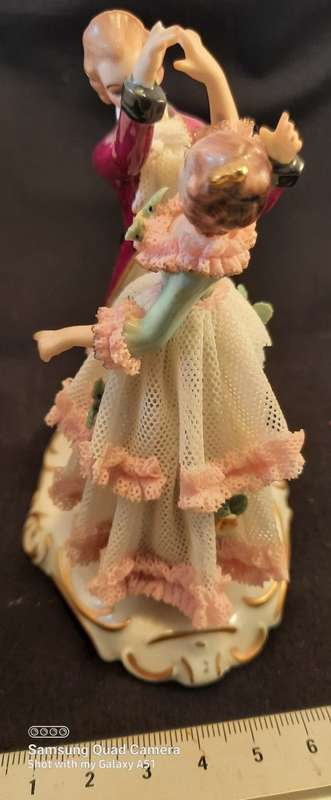 Porcelain Dancing Couple Vintage German Frankenthal  Hight11 cm width 9 cm