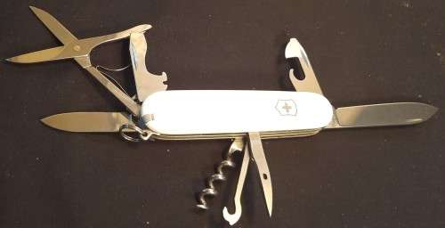 Swiss Army Knife (Climber) Victorinox White scales one side Black scales other side