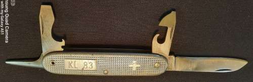 Swiss Army knife Ribbed Alox Soldier   Victorinox  KL83 well used
