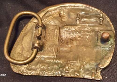 Brass Belt Buckle " She loves a man with a big Honda"