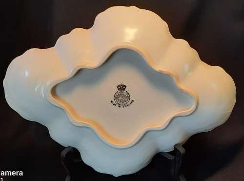 Plate Dish Vintage Old Foley by James Kent made in Staffordshire with gold trim Length 27.5 by 20cm