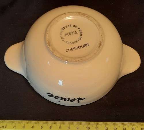 Cereal Bowl  From Cherbourg France Faiencerie