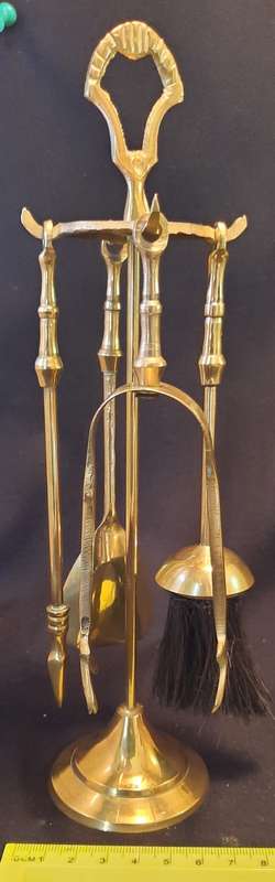 Collectable Solid Brass classic fire place tool set small version 25 cm hight