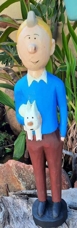 Wooden Statue Tin Tin as per pictures Hight 48 cm