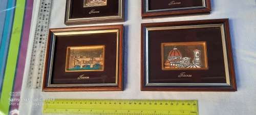 Four Miniature Italian engraved and painted by hand on gold leaf as per Pictures