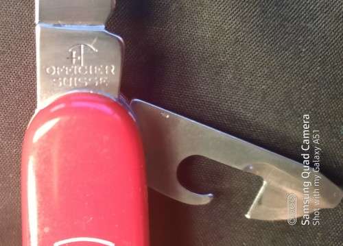 Victorinox Swiss Army Knife Red   Scales  collectors item 84 mm with 3 layers and small nail file