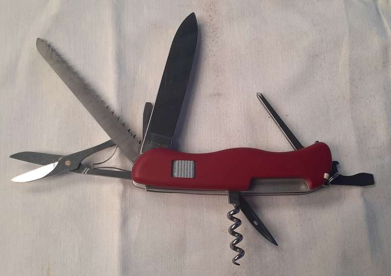 Victorinox Swiss Army knife 111mm Outrider model Red scales pro Concepta Logo on scale