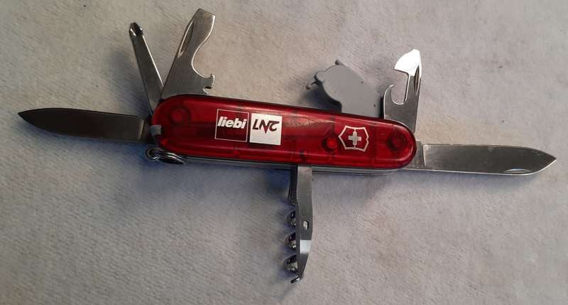 Victorinox Swiss Army Knife -  Spartan Lite  Red Translucent  Scales with  liebi LNC  Logo on scale