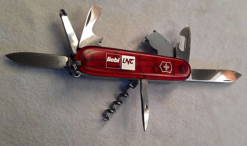 Victorinox Swiss Army Knife -  Spartan Lite  Red Translucent  Scales with  liebi LNC  Logo on scale