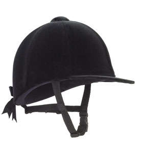 Black Wembley Suede Finish Horse Riding Helmet / Cap - Size 7 1/8 or 58cm
