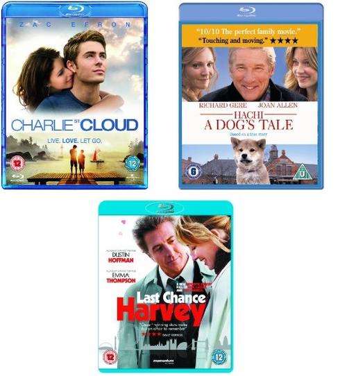 3 x Drama Blu-ray Bundle (Hachi - A Dog's Tale/Last Chance Harvey/Charlie St.Cloud)