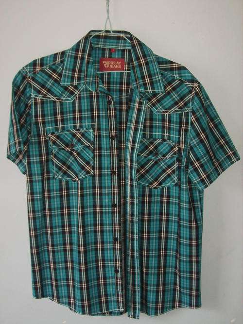 Blue/Black Checkered stitched designer Shirt